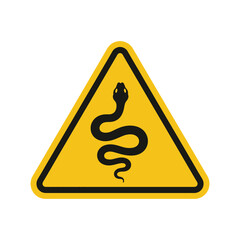 Dangerous Serpent: Yellow Triangle Snake Warning Sign

