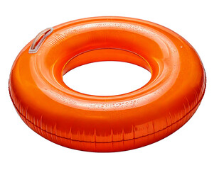 Orange inflatable swim ring Isolated on Transparent or White Background