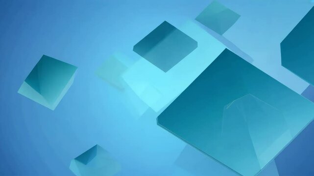 Minimal Abstract 3D Floating Glass Panels on Light Blue Background for Modern Design, Technology, or UI Concepts