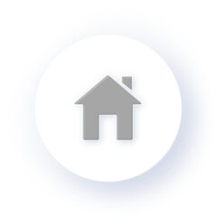 Obraz premium Neumorphism Icon Pin Home Icon Soft Drop Shadow on Dark Background Neumorphic UI UX Design User Interface Neumorphism Shadow