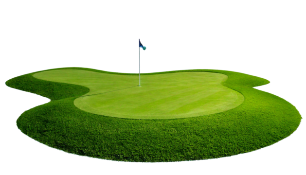 Landscape view of golf court Isolated on Transparent or White Background