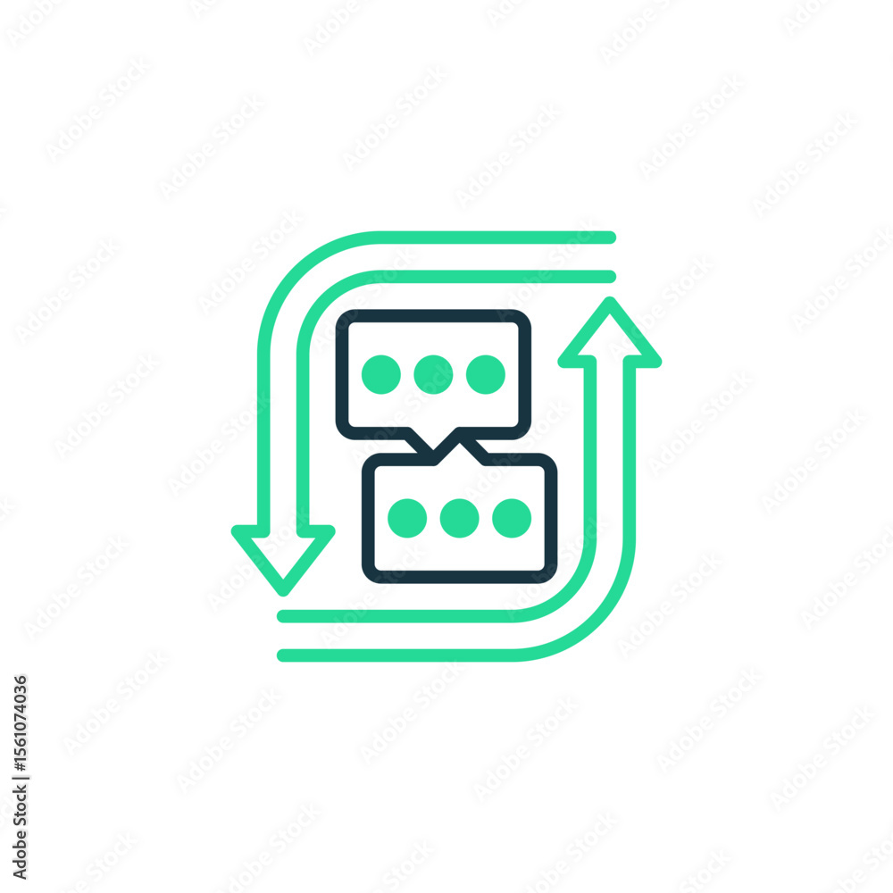 Poster feedback loop two tone color icon. linear style sign for mobile concept and web design. outline vect