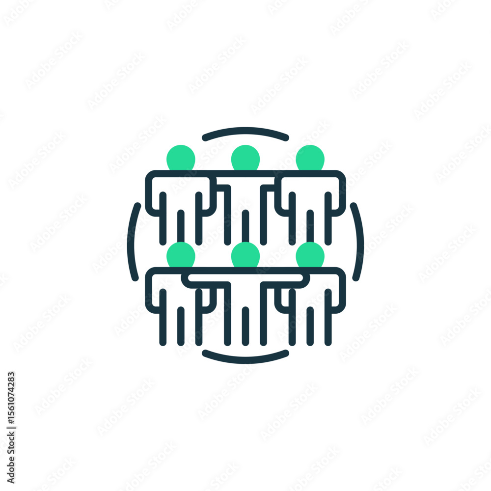 Poster team huddle two tone color icon. linear style sign for mobile concept and web design. outline vector