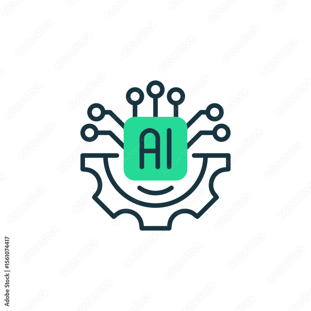 Poster automation two tone color icon. linear style sign for mobile concept and web design. outline vector 