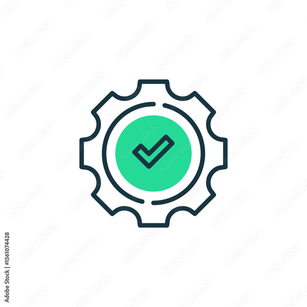 Poster optimization gear two tone color icon. linear style sign for mobile concept and web design. outline 