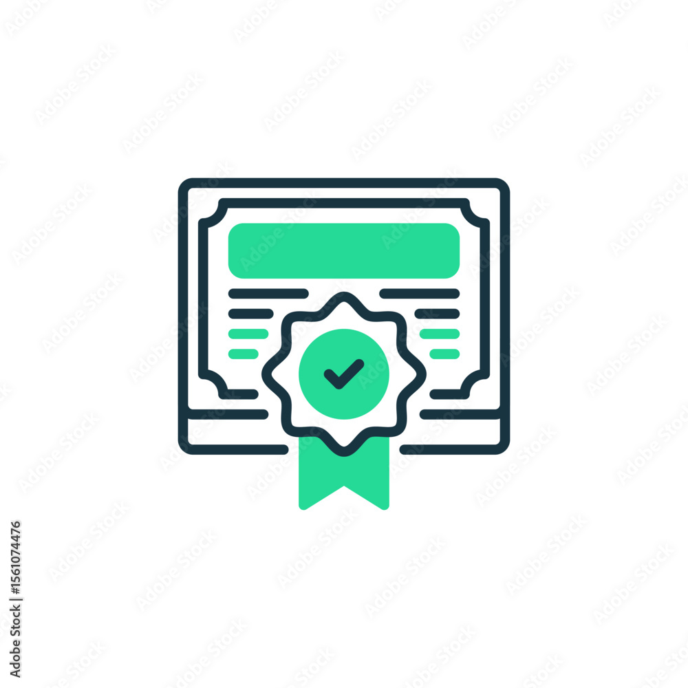 Poster certificate two tone color icon. linear style sign for mobile concept and web design. outline vector