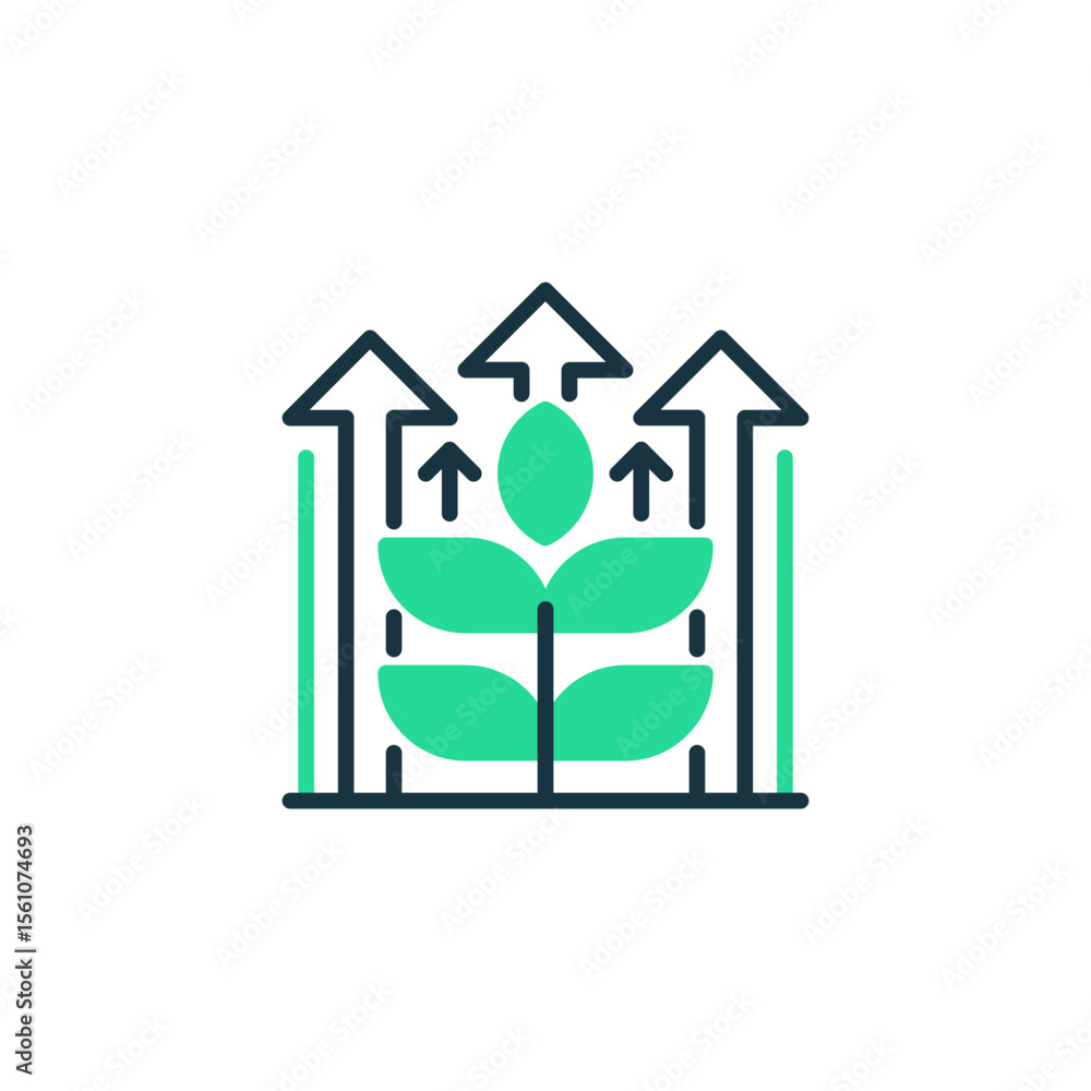 Aufkleber green initiative two tone color icon. linear style sign for mobile concept and web design. outline v