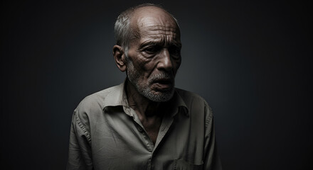 A Powerful Portrait of an Elderly Man Reflecting on Life and its Journey