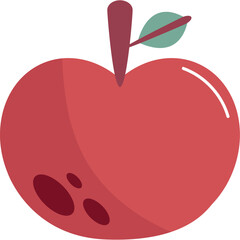 Bright and Fresh Cartoon Apple Illustration in Flat Style