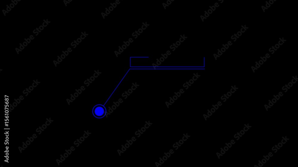 Fototapete futuristic hud elements with text box. animation of hud elements blue call out for text box on black