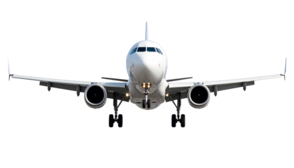 A plane taking off, full Isolated on Transparent or White Background