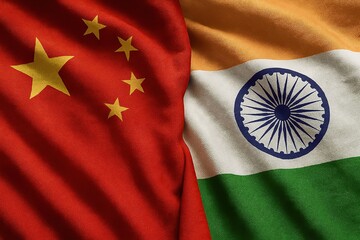 The flags of China and India together, representing their relationship.