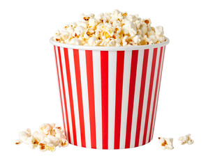 Box popcorn red cup Isolated on Transparent or White Background
