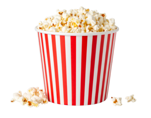 Box popcorn red cup Isolated on Transparent or White Background
