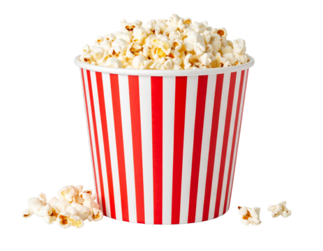 Box popcorn red cup Isolated on Transparent or White Background - Powered by Adobe