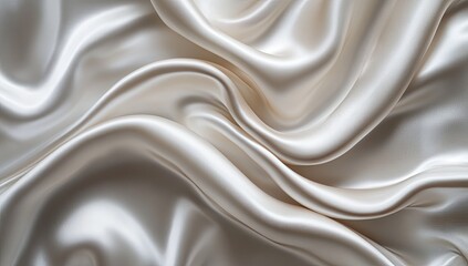 Obraz premium Creamy silk fabric drapes in elegant folds