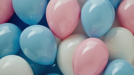 Soft Pastel Bubbles in Subtle Hues on Isolated White Background