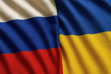 The flags of Russia and Ukraine side by side, representing their complex relationship.