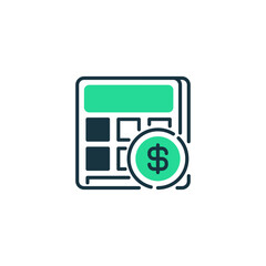 Investment Calculator Two Tone Color Icon. linear style sign for mobile concept and web design. Outline vector icon.