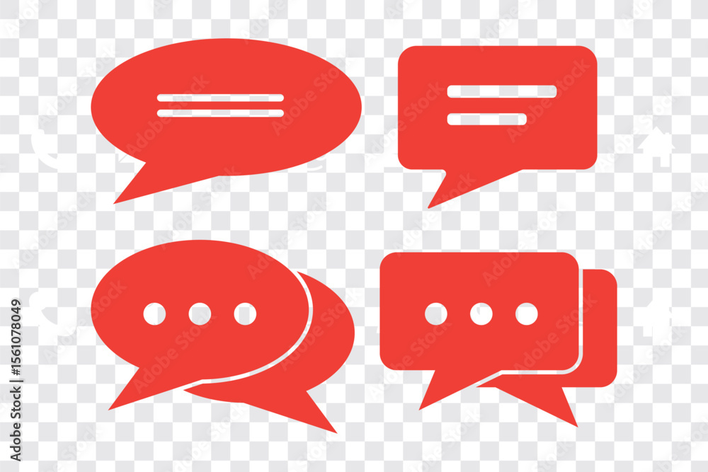 Poster text message icon set in line style. chat message symbol, chat speech bubble, social media message s