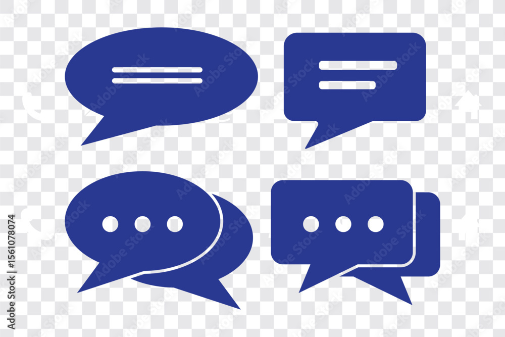 Poster text message icon set in line style. chat message symbol, chat speech bubble, social media message s