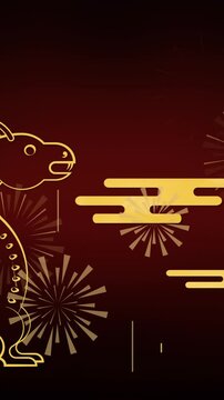 Animation of dragon and chinese pattern