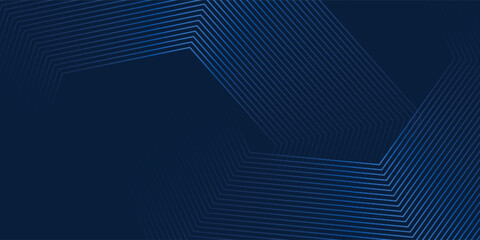 Dark blue background. Modern line stripes curve abstract presentation background. Luxury paper cut background.