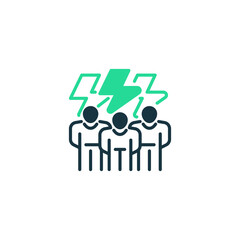 Obraz premium Empowering Team line icon. Universal creative premium symbol. Vector sign icon logo template. Vector illustration