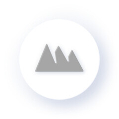 Neumorphism Icon Mountain Icon Soft Drop Shadow on Dark Background Neumorphic UI UX Design User Interface Neumorphism Shadow