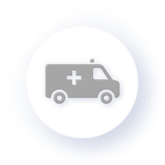 Neumorphism Icon Ambulance Icon Soft Drop Shadow on Dark Background Neumorphic UI UX Design User Interface Neumorphism Shadow