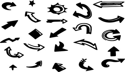 Set of vector arrow icons in various directions for web and design use