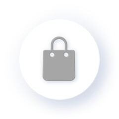 Neumorphism Icon Shopping Bag Icon Soft Drop Shadow on Dark Background Neumorphic UI UX Design User Interface Neumorphism Shadow