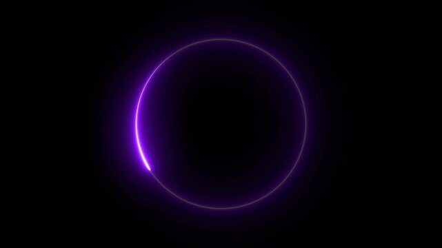 Cyan circle glow border concept on the transparent background. alpha channel, seamless loop, abstract glowing neon line cyan color circular lens animation neon light. Motion graphics of border icon.