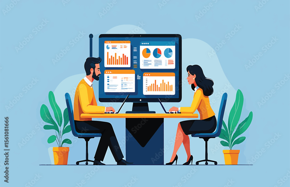 Poster data analysis team collaboration business intelligence visualization