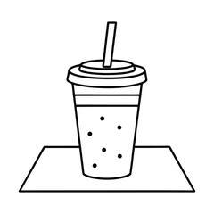 paper cup with straw