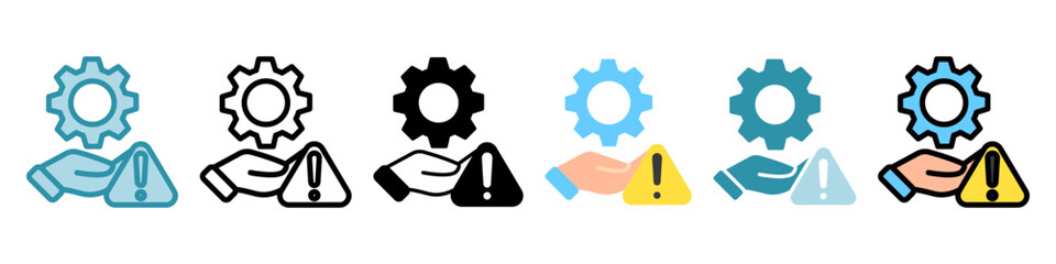 Risk Management multi style, mini illustration icon set. Vector  for modern concept, print, UI, UX kit, web and app development. related to risk management, business, finance.