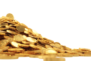 Pile of gold coins, wealth, richness, abundance