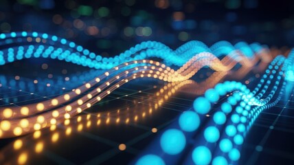 Colorful Waveform Representing Data and Market Flow