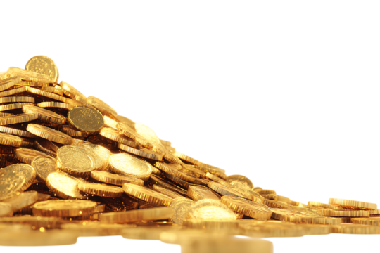 Pile of gold coins, wealth, richness, abundance