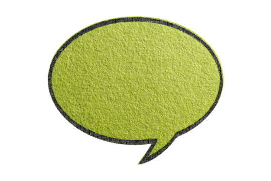Abstract lime green speech bubble with texture
