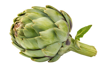 Fototapeta premium Single artichoke isolated on black background