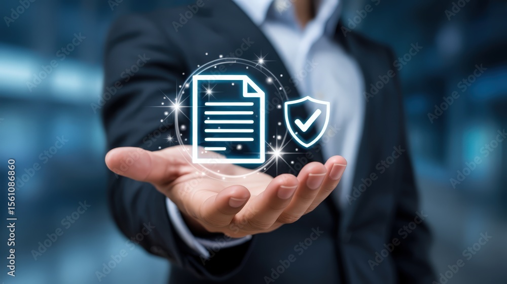 Aufkleber document security displayed in a hand.