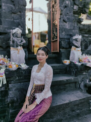 young woman in a traditional dress