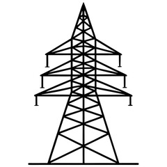 Electric Transmission Tower silhouette illustration