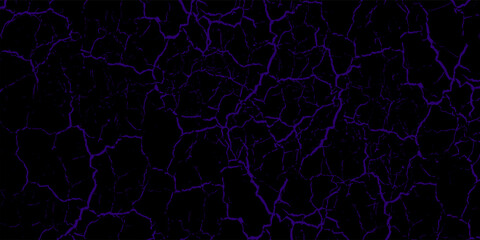 Abstract cracked lava texture background with glowing purple veins on a deep black surface. Ideal for sci-fi designs, gaming visuals, horror themes, or dramatic poster art