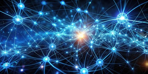 Illuminated Network of Interconnected Nodes A Complex System of Light and Lines