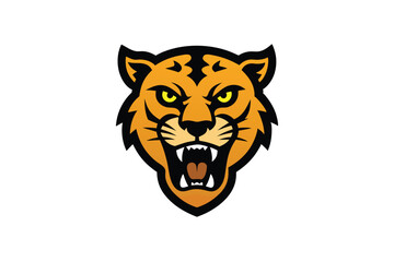 Snarling Leopard Head Mascot Logo Design with Vector Art Illustration Style