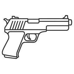 Modern Pistol Line Art