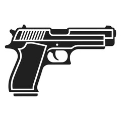 Black Handgun Vector Icon