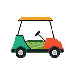 Fototapeta premium A simple cartoon illustration of a golf cart in a flat design style